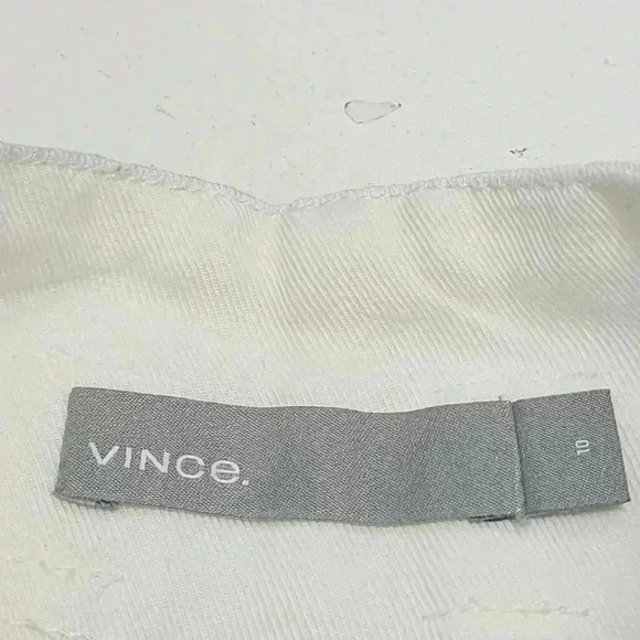 Vince Linen Blend Wide Leg High Rise White Women's Pants 10 - Picture 5 of 8